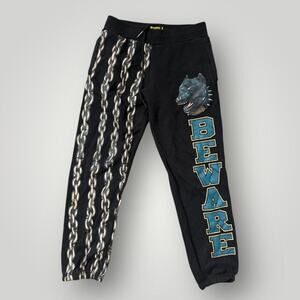 Market Black And Multicoloured Print Straight Sweatpants Size XL